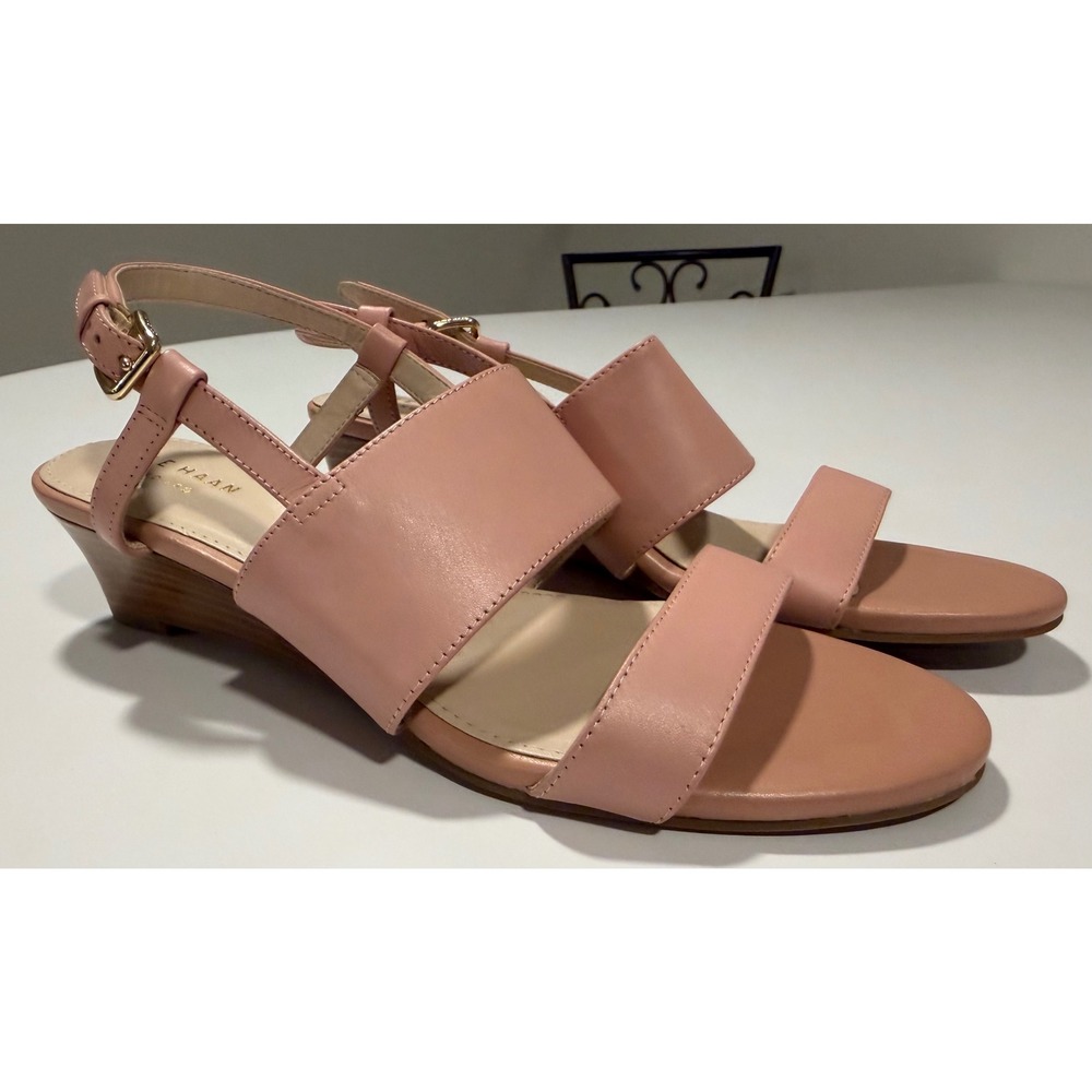 Cole Haan Grand 360 Womens Sandals Wedge Heel Slingback Pink Leather W14404 7B